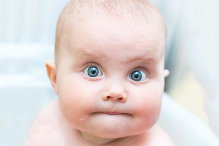 closeup portrait of adorable baby