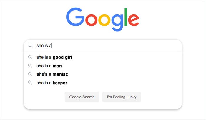 google search bar with auto fill suggestions