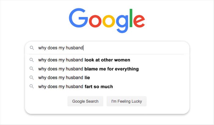 google search bar with auto fill suggestions