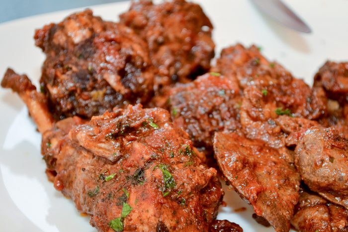 Hot chicken wings served in the restaurant of Malta
