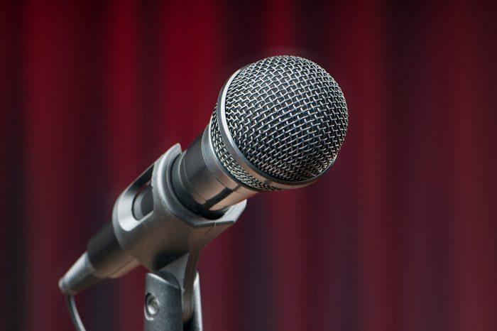 Audio microphone against the background