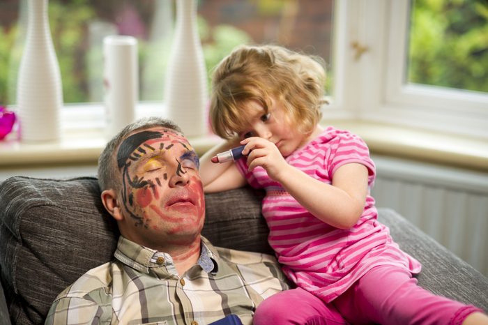 drawing on sleeping dad