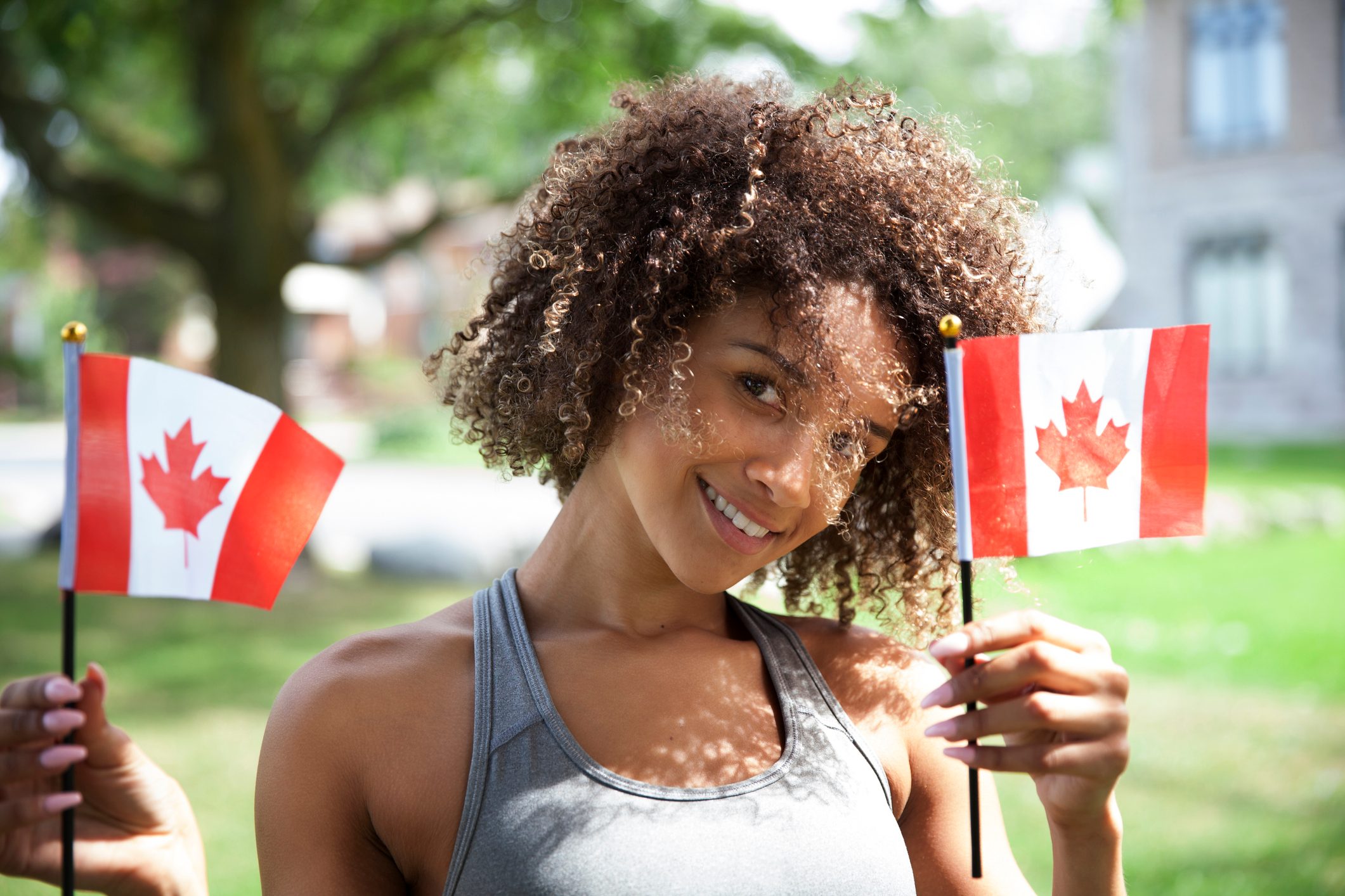 Young Proud Canadian Woman