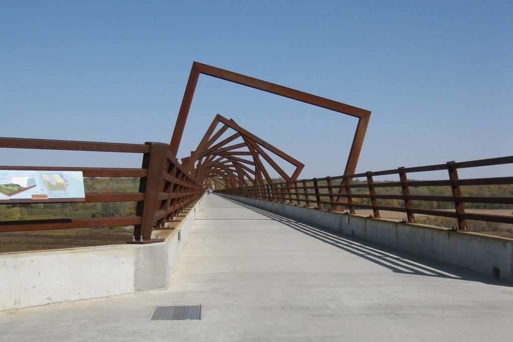 Bridge with cool sculpture