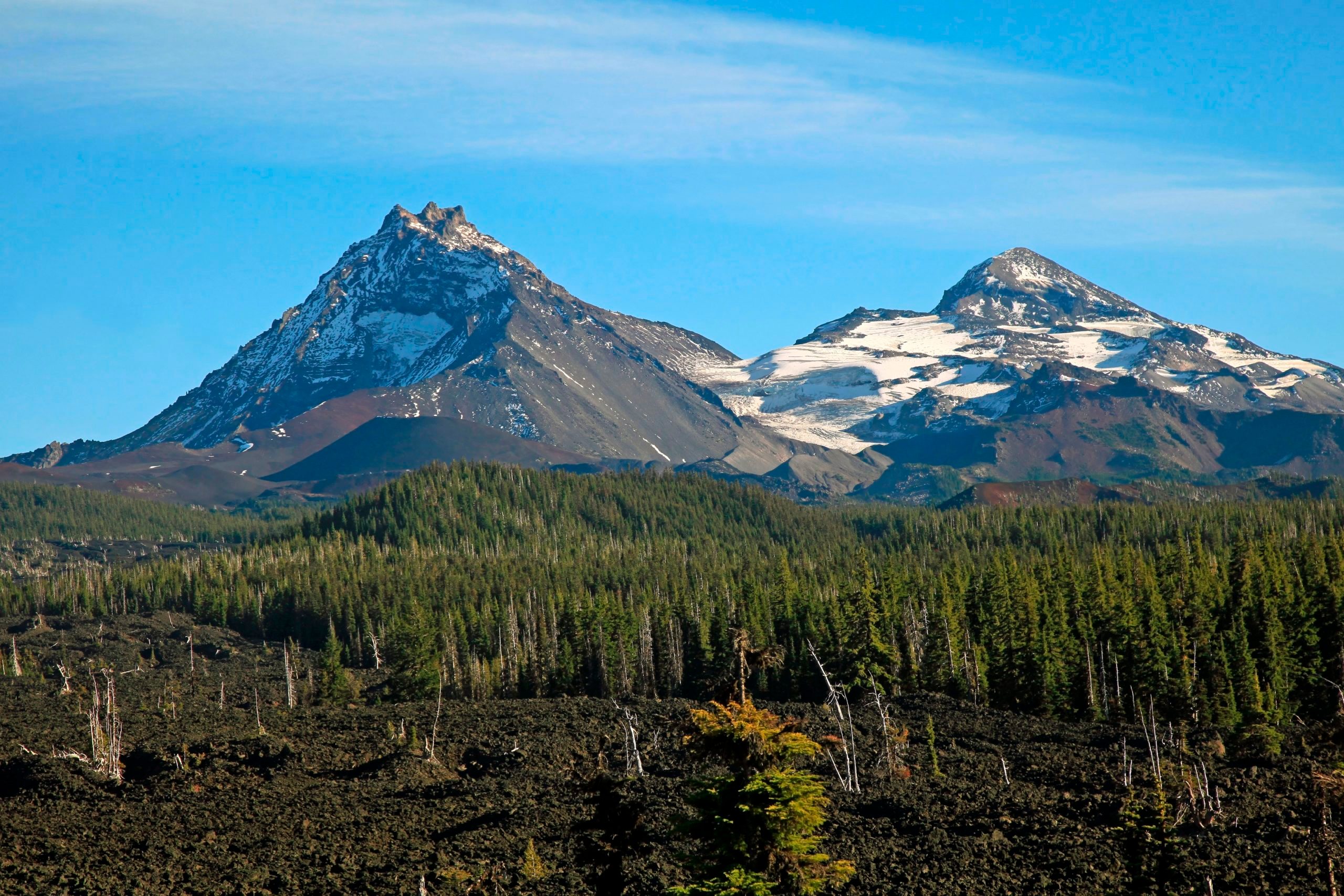 Three Sisters Wilderness from McKenzie Pass in the central Oregon Cascade Mountains