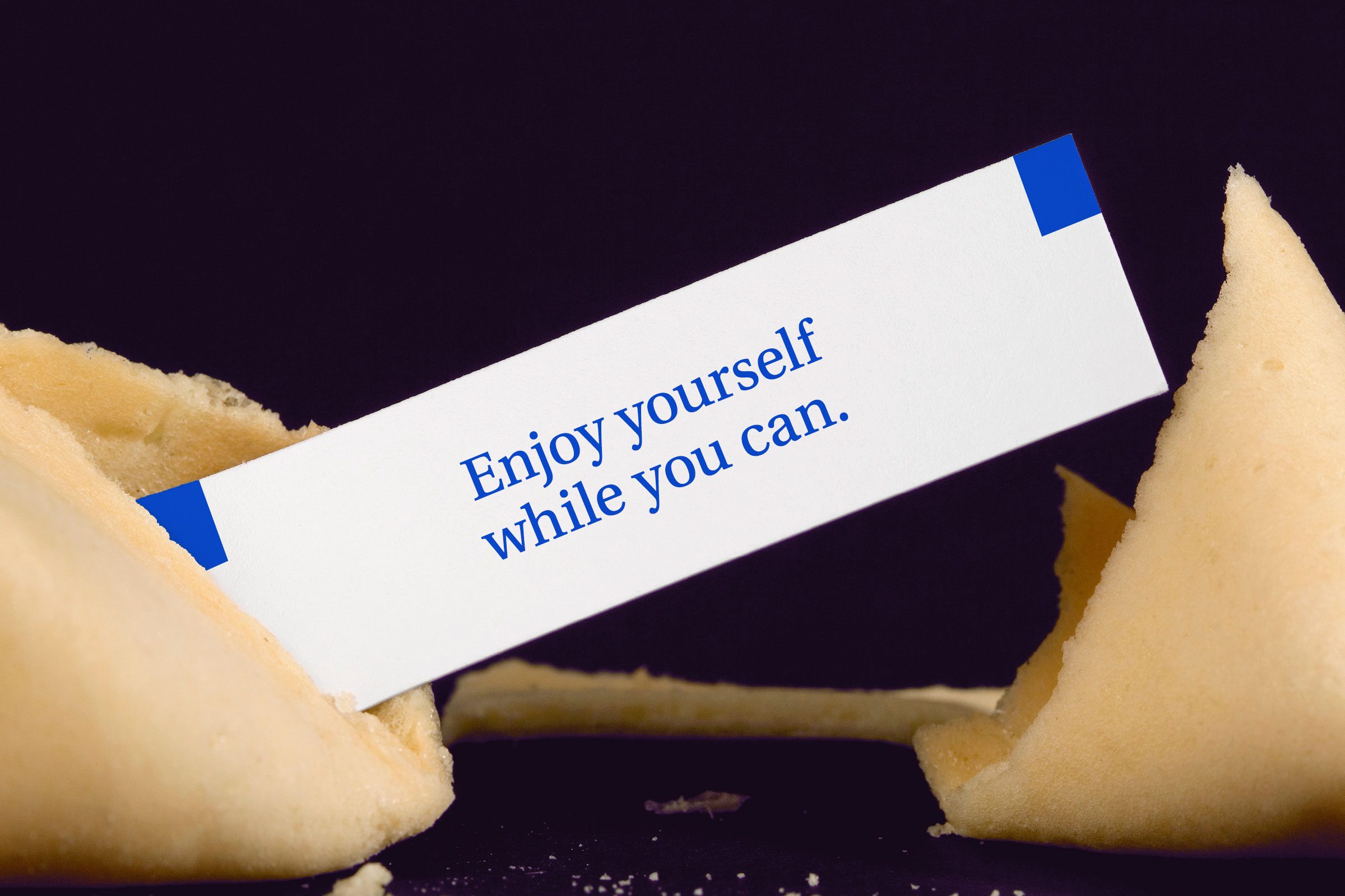 For image: Enjoy yourself while you can.