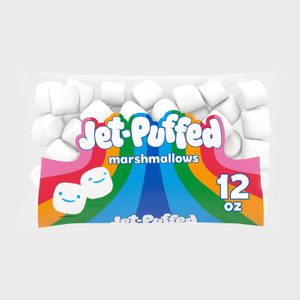A package of white marshmallows labeled 
