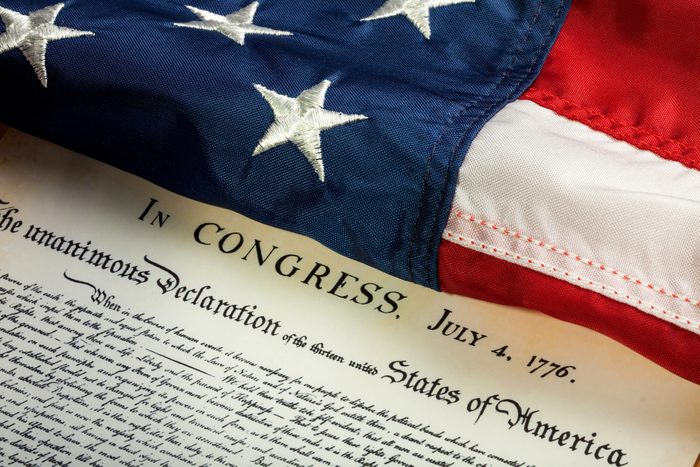 Old American Documents on American Flag