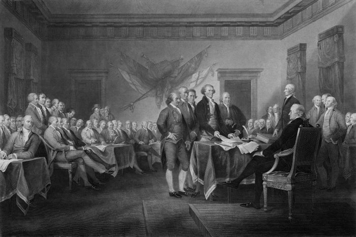 Vintage American History print of leaders of congress.