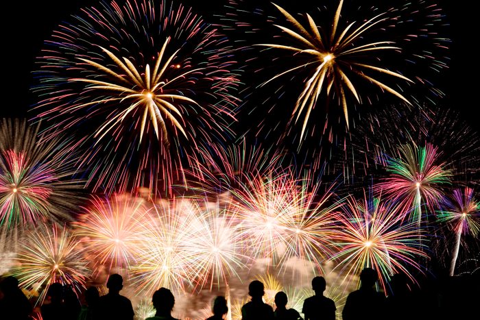 Fireworks and audience