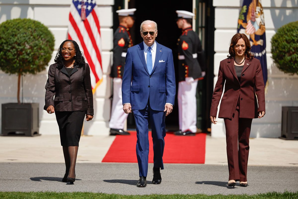 Judge Ketanji Brown Jackson Us President Joe Biden And Vice President Kamala Harris