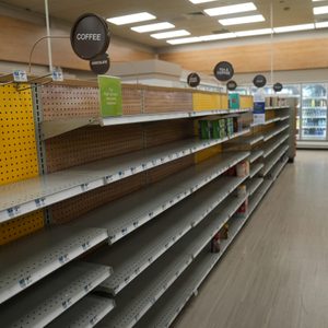 Empty shelves in one of the largest American retail pharmacy chains